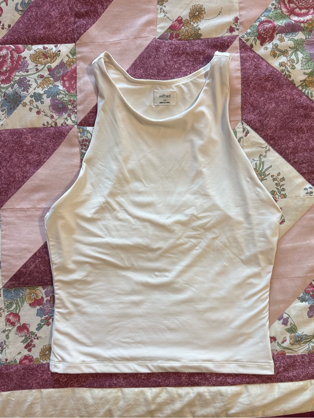 Wilfred White High-Neck Racerback Tank
